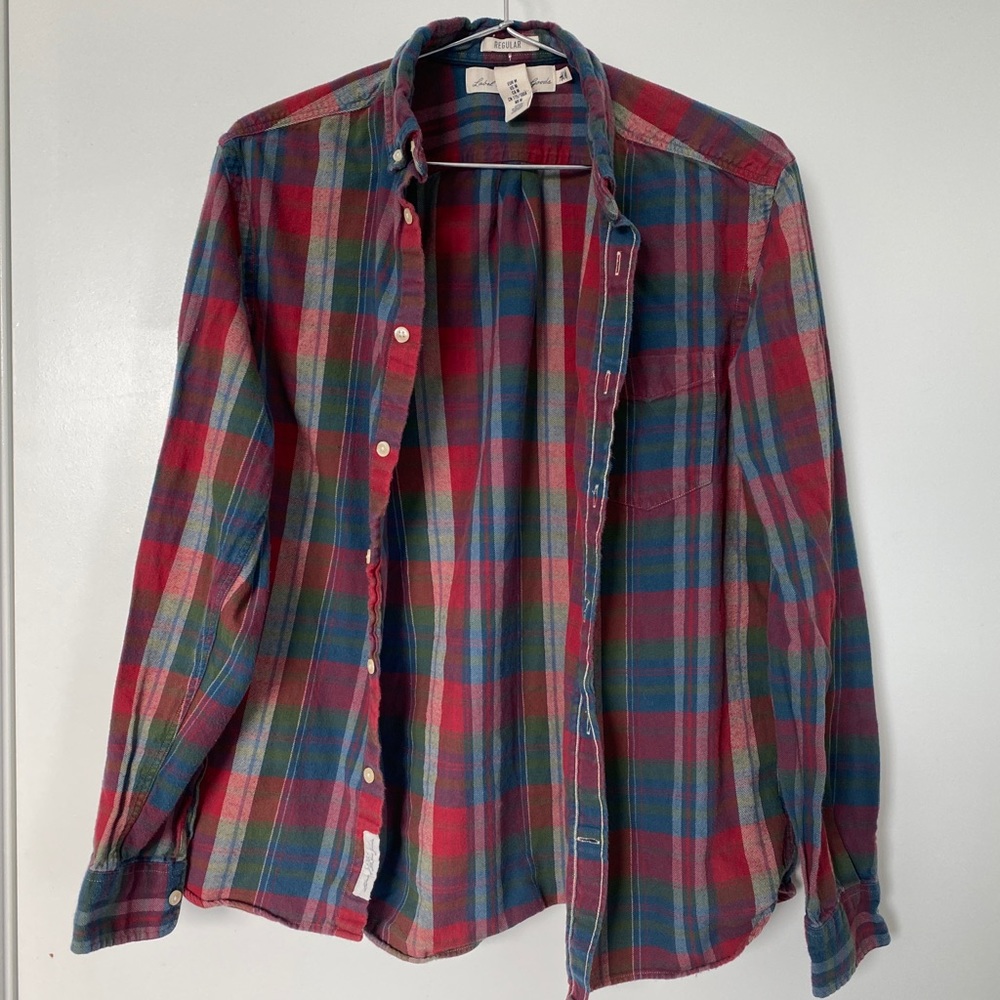 H&M Flannel Button Down Medium Regular Fit - Exce… - image 1